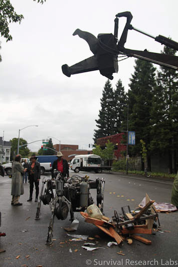 Big Arm, Running Machine, and whats left of the Stick Wheel Robot