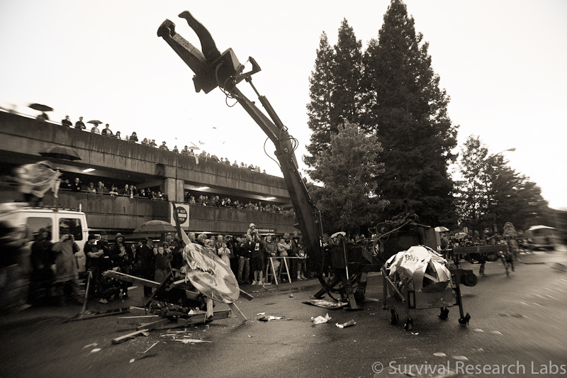 Big Arm, Bug Bot, Stick Wheel Robot demolished