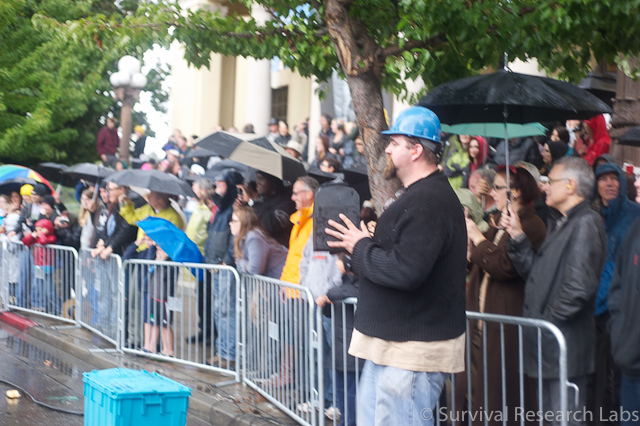 Justin pitches something at the Motoman